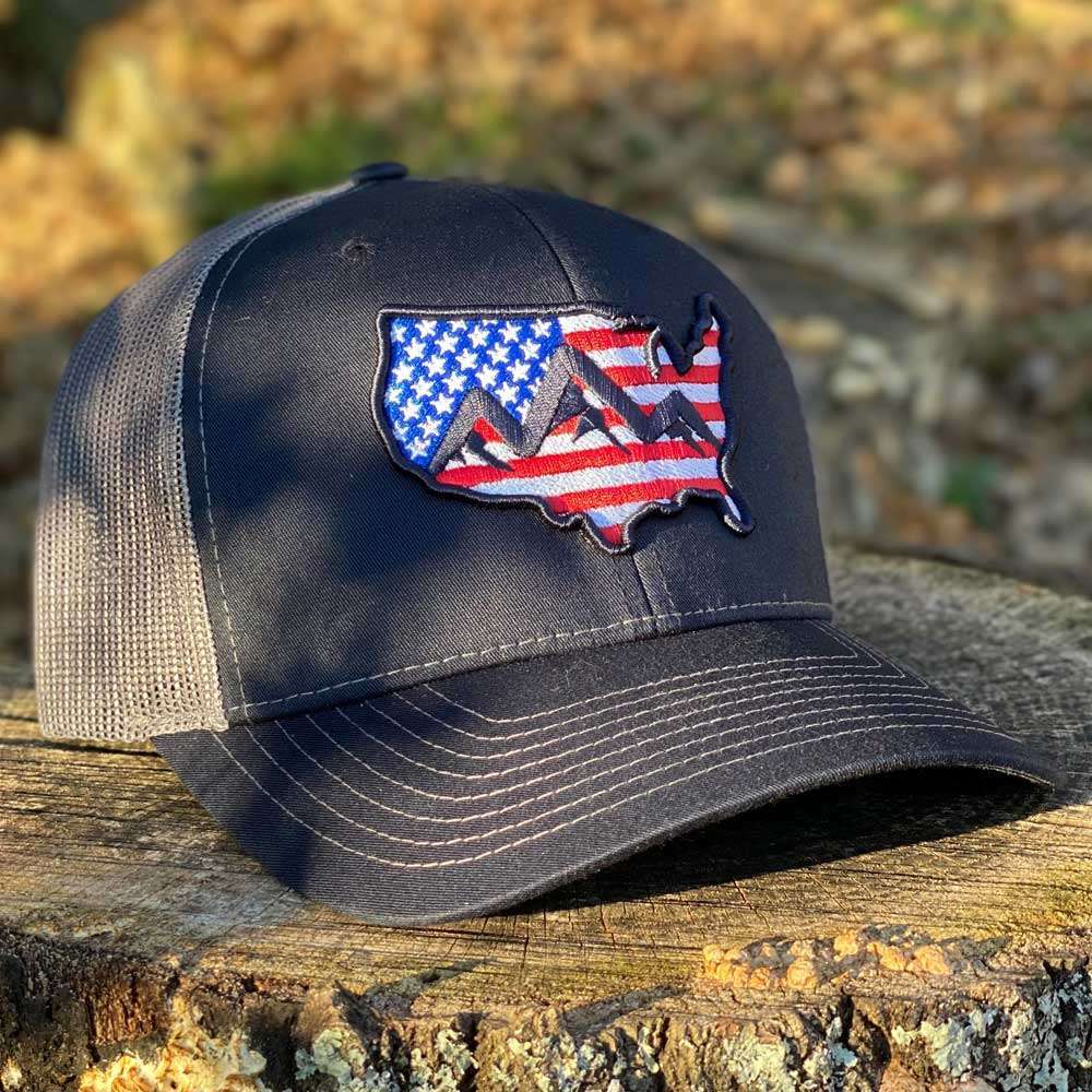 US Flag Logo Trucker Hat - Navy/Charcoal