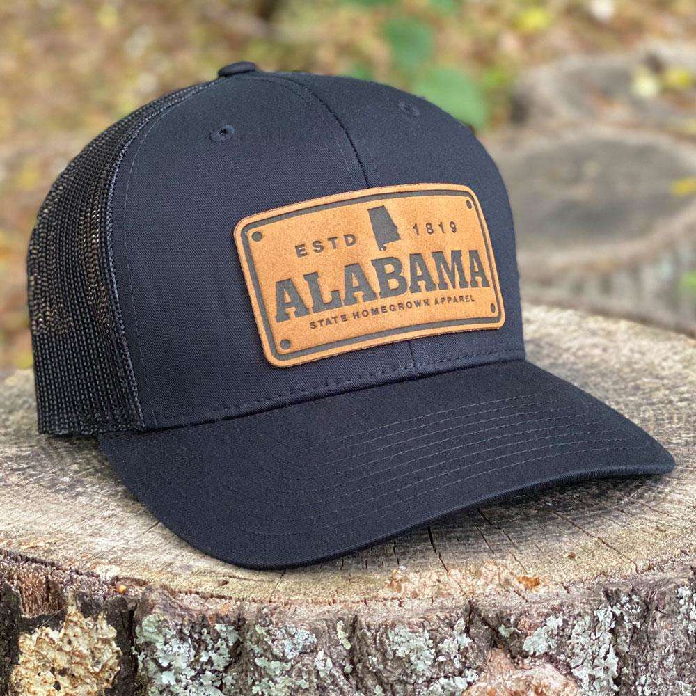 Alabama License Plate Trucker Hat Black/Black